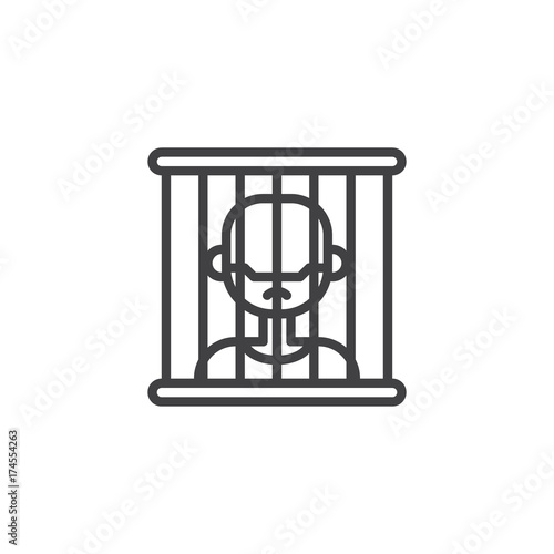 Prison line icon, outline vector sign, linear style pictogram isolated on white. Symbol, logo illustration. Editable stroke