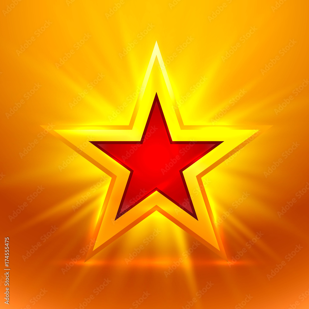 Obraz premium Star gold on the golden background. Vector illustration
