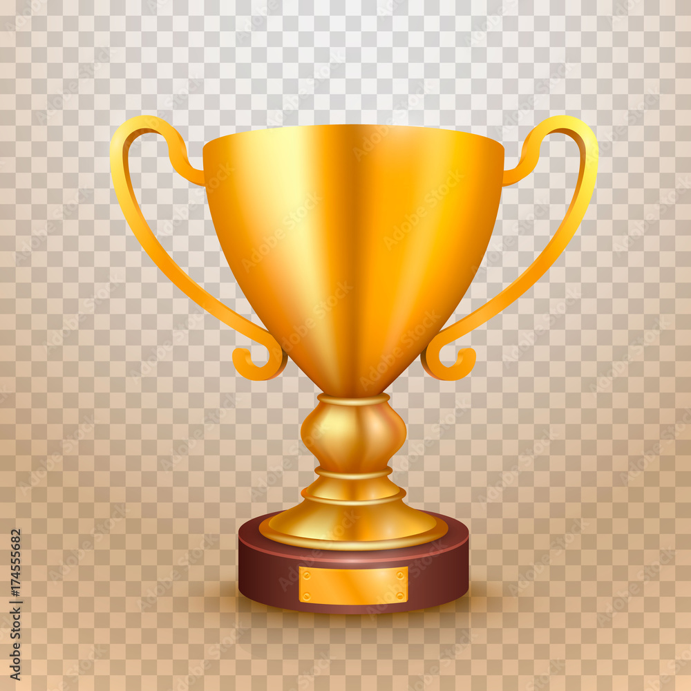 Winner cup gold sign. object on a transparent background. Vector illustration Winner cup gold sign. object on a transparent background. Vector illustration