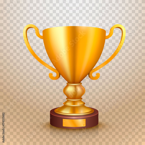 Winner cup gold sign. object on a transparent background. Vector illustration