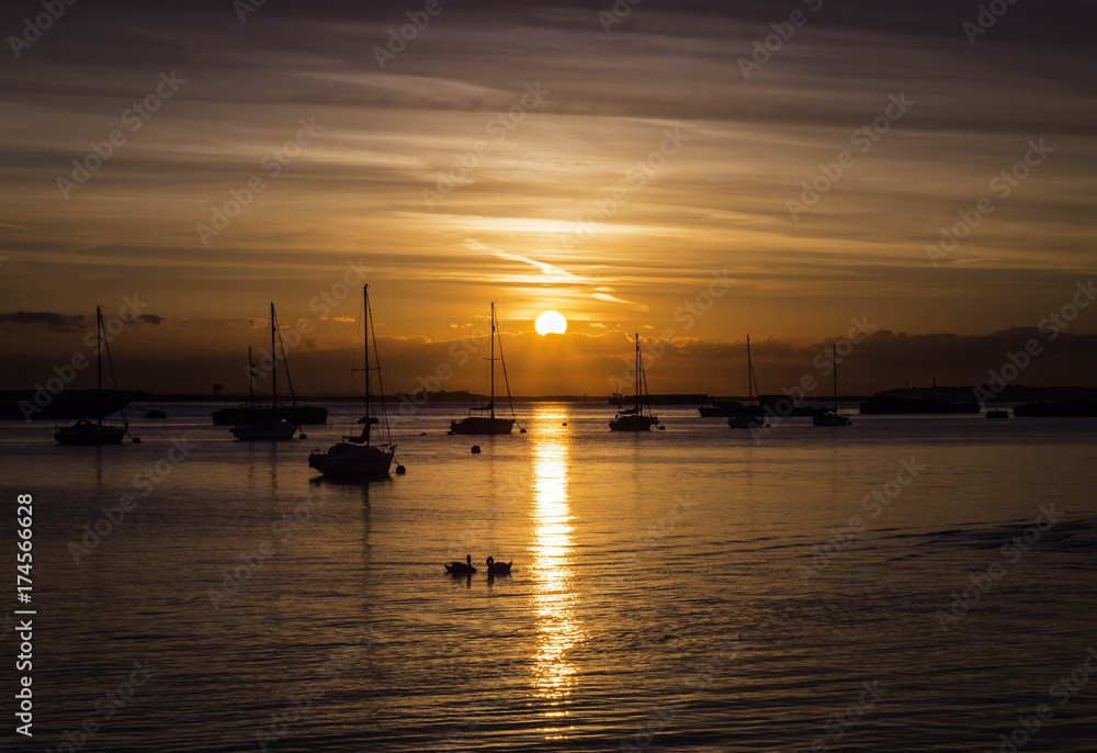 Sunrise on the river thames gravesend kent