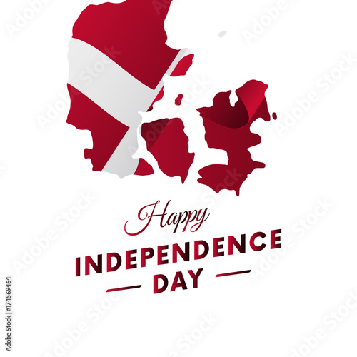 Denmark Independence day. Denmark map. Vector illustration.