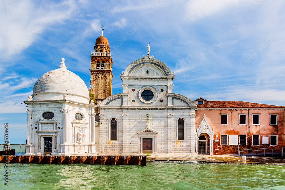 Fototapeta premium San Michele church on a venetian island. Cemetery in Venice, Italy.