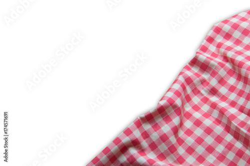 Red plaid on isolated white background. paths