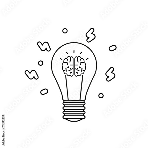 Innovation icon. Idea and imagination. Innovation concept. Black shapes on the isolated white background. Illustration icon