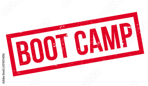 Boot Camp rubber stamp. Grunge design with dust scratches. Effects can be easily removed for a clean, crisp look. Color is easily changed.