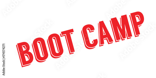 Boot Camp rubber stamp. Grunge design with dust scratches. Effects can be easily removed for a clean, crisp look. Color is easily changed.
