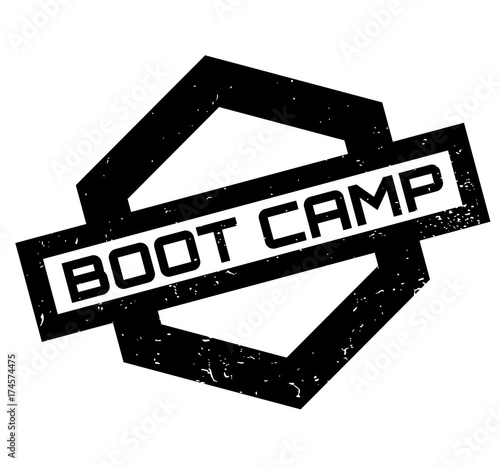 Boot Camp rubber stamp. Grunge design with dust scratches. Effects can be easily removed for a clean, crisp look. Color is easily changed.