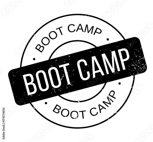 Boot Camp rubber stamp. Grunge design with dust scratches. Effects can be easily removed for a clean, crisp look. Color is easily changed.