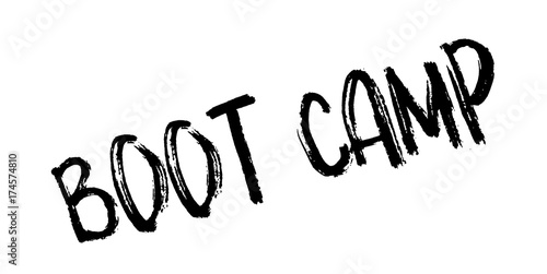 Boot Camp rubber stamp. Grunge design with dust scratches. Effects can be easily removed for a clean, crisp look. Color is easily changed.