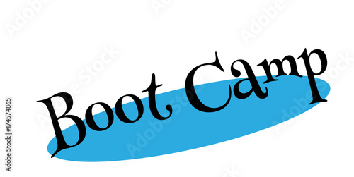 Boot Camp rubber stamp. Grunge design with dust scratches. Effects can be easily removed for a clean, crisp look. Color is easily changed.