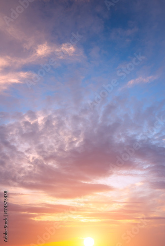 Fototapeta Naklejka Na Ścianę i Meble -  Multicolored sky at dawn.