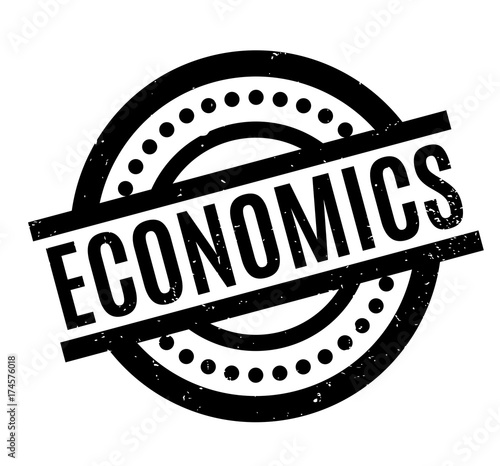 Economics rubber stamp. Grunge design with dust scratches. Effects can be easily removed for a clean, crisp look. Color is easily changed.