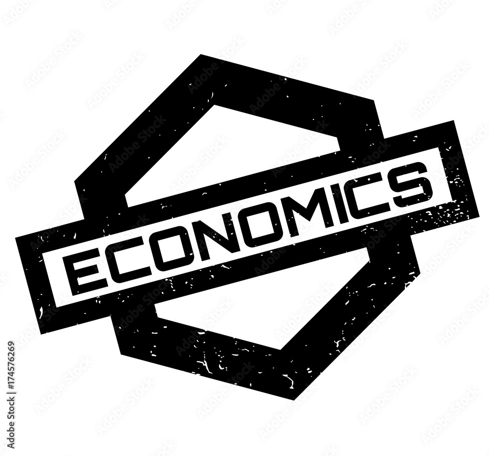 Obraz premium Economics rubber stamp. Grunge design with dust scratches. Effects can be easily removed for a clean, crisp look. Color is easily changed.
