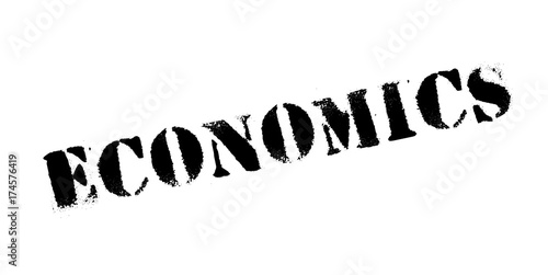 Economics rubber stamp. Grunge design with dust scratches. Effects can be easily removed for a clean, crisp look. Color is easily changed.