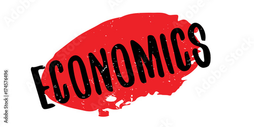 Economics rubber stamp. Grunge design with dust scratches. Effects can be easily removed for a clean, crisp look. Color is easily changed.