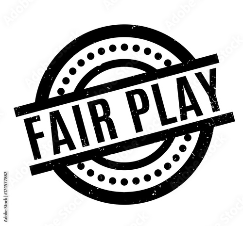Fair Play rubber stamp. Grunge design with dust scratches. Effects can be easily removed for a clean, crisp look. Color is easily changed.