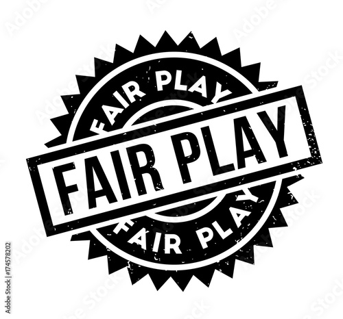 Fair Play rubber stamp. Grunge design with dust scratches. Effects can be easily removed for a clean, crisp look. Color is easily changed.