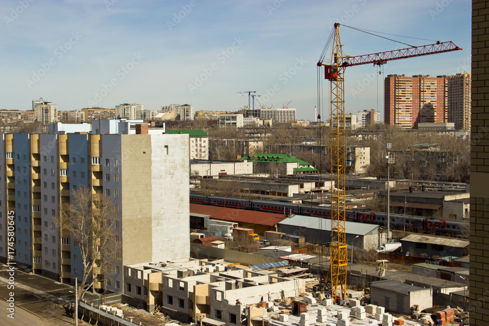 Construction of a multi-storey building in Ulyanovsk.