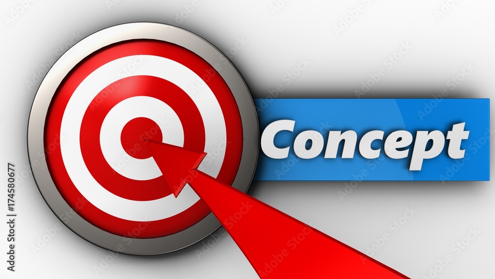 3d target with concept sign