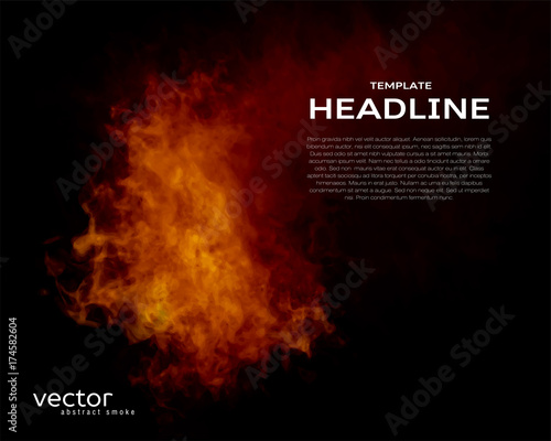 Vector template of flyer with fire shape.