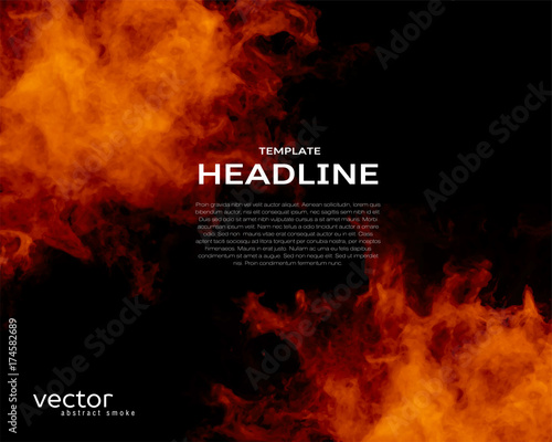 Vector template of flyer with fire shape.