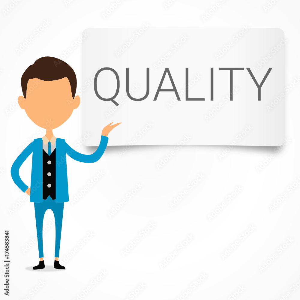 quality pannel with businessman in presentation quality pannel with businessman in presentation