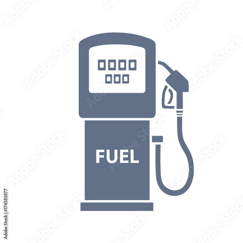 Fuel pump isolated. Gas or petrol filling station vector icon.