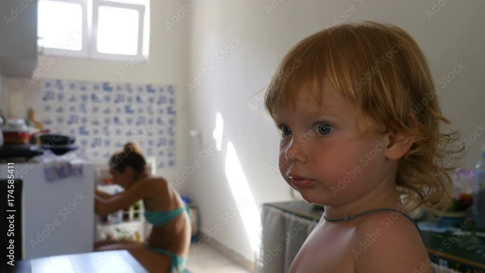 Face of cute child, portrait of little girl monkeying
Face of cute child, portrait of little girl monkeying