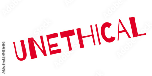 Unethical rubber stamp. Grunge design with dust scratches. Effects can be easily removed for a clean, crisp look. Color is easily changed.