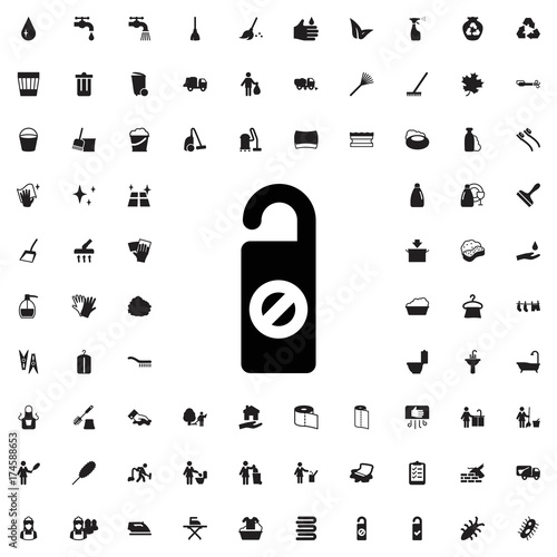 Do not disturb icon. set of filled cleaning icons.