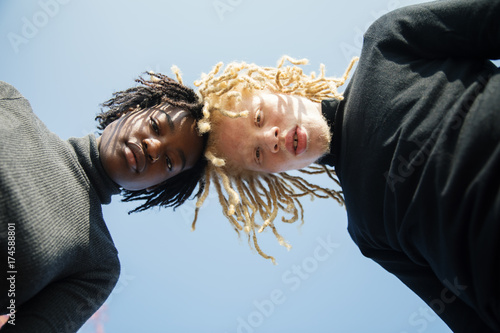 A couple looking down