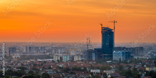 Panorama Gdańska o wschodzie słońca © Ryszard