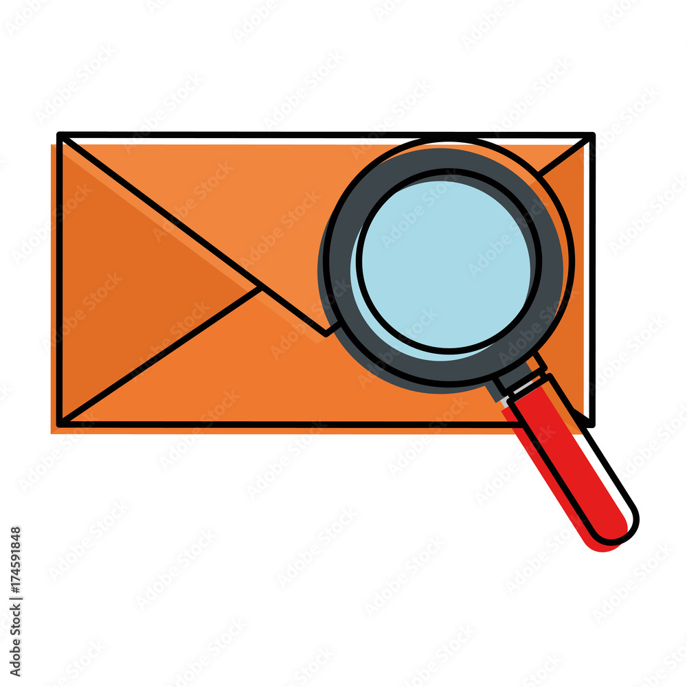 mail envelope with magnifying glass mail envelope with magnifying glass