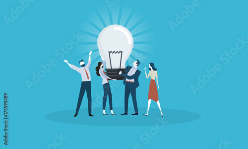 Big idea. Flat design business people concept. Vector illustration concept for web banner, business presentation, advertising material.