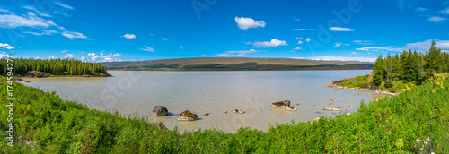 Panoramic view of Lagarfjot lake on Iceland