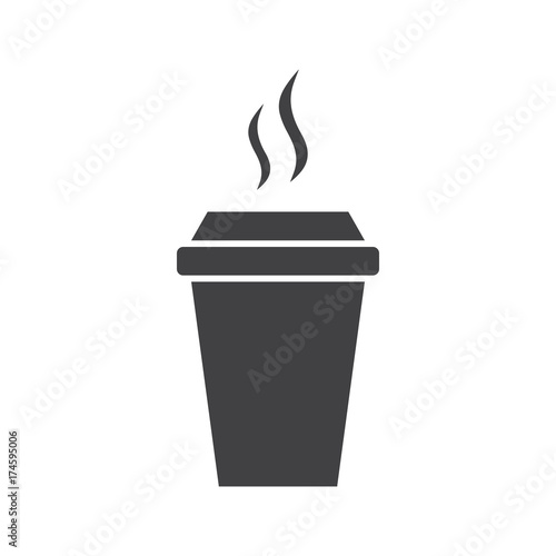 Hot drink icon in modern style isolated on white background. Symbol of a coffee, takeaway drinks, break time and cup of tea.