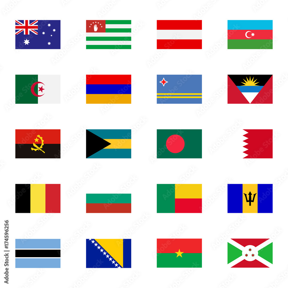 World flat flags icons set World flat flags icons set