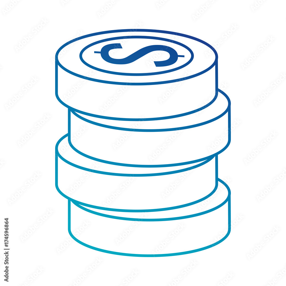 pile coins money isolated icon pile coins money isolated icon
