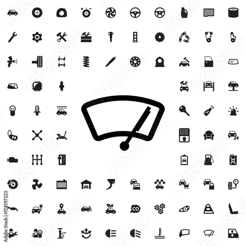 Car wiper icon. set of filled car service icons.