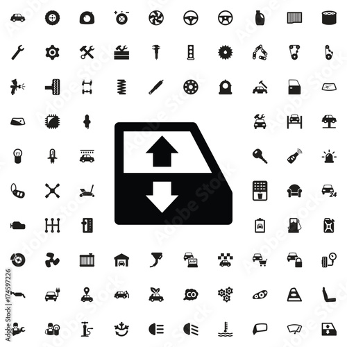 Car window lift icon. set of filled car service icons.