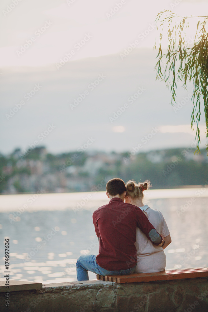 couple near river