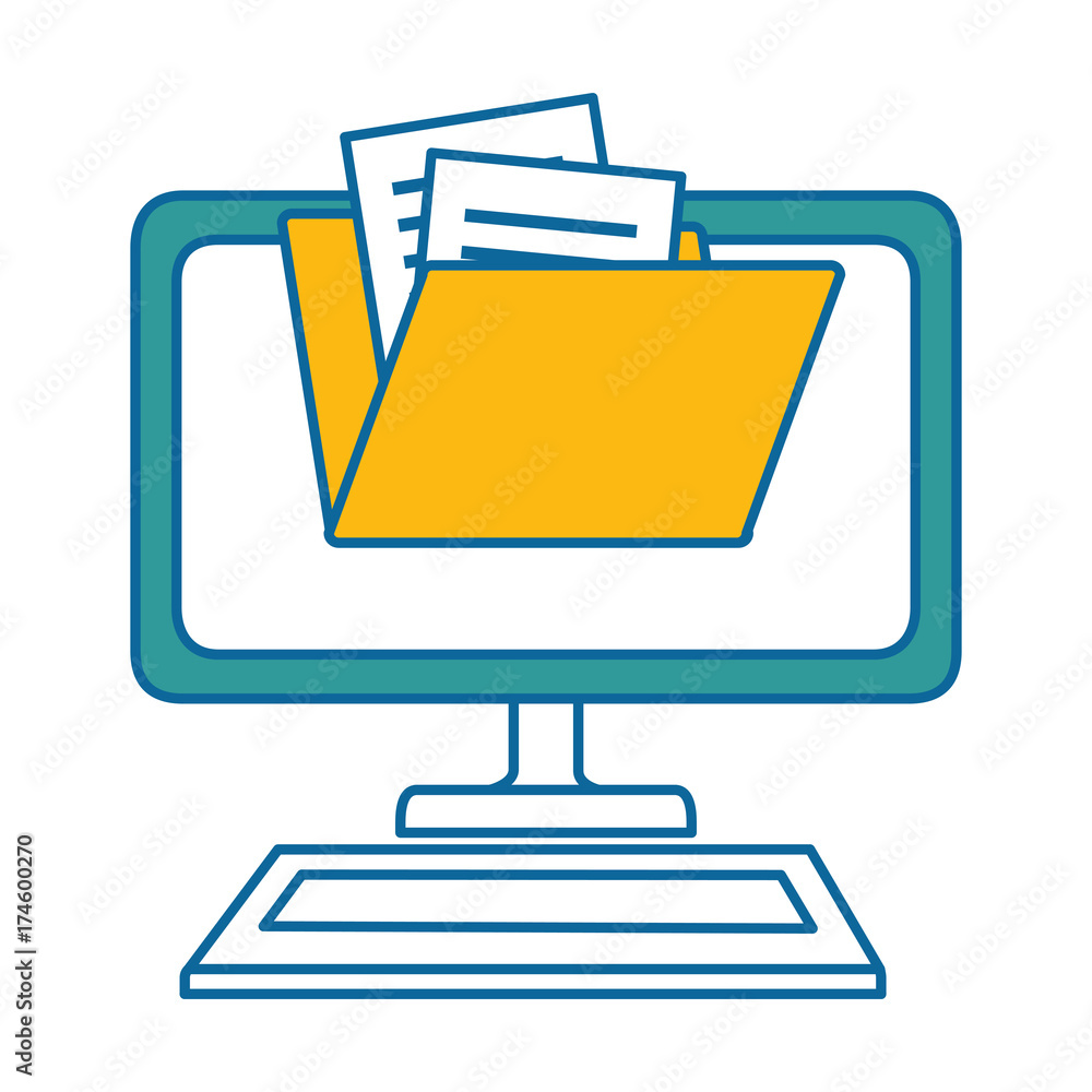 computer desktop with folder computer desktop with folder