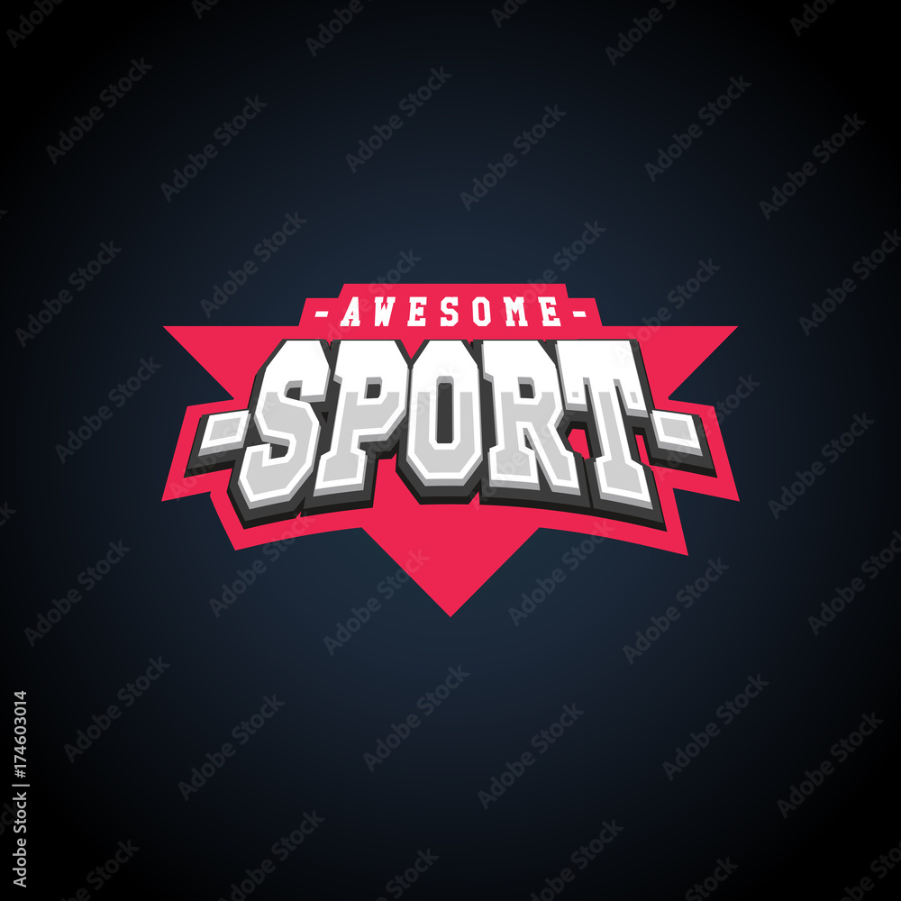 Sport text power full typography, t-shirt graphics, vectors. Awesome sport retro text emblem Sport text power full typography, t-shirt graphics, vectors. Awesome sport retro text emblem