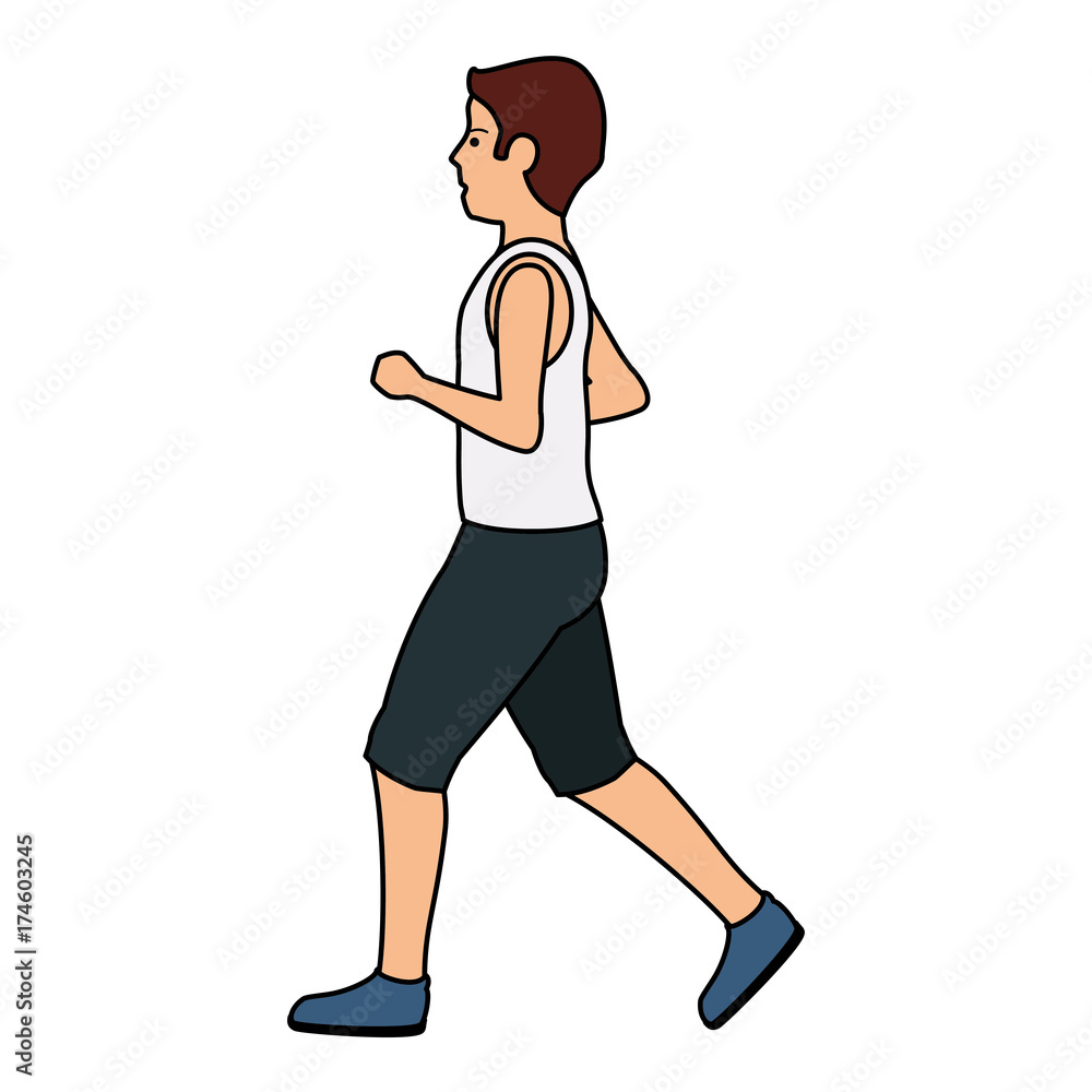 thin man in sports suit running thin man in sports suit running