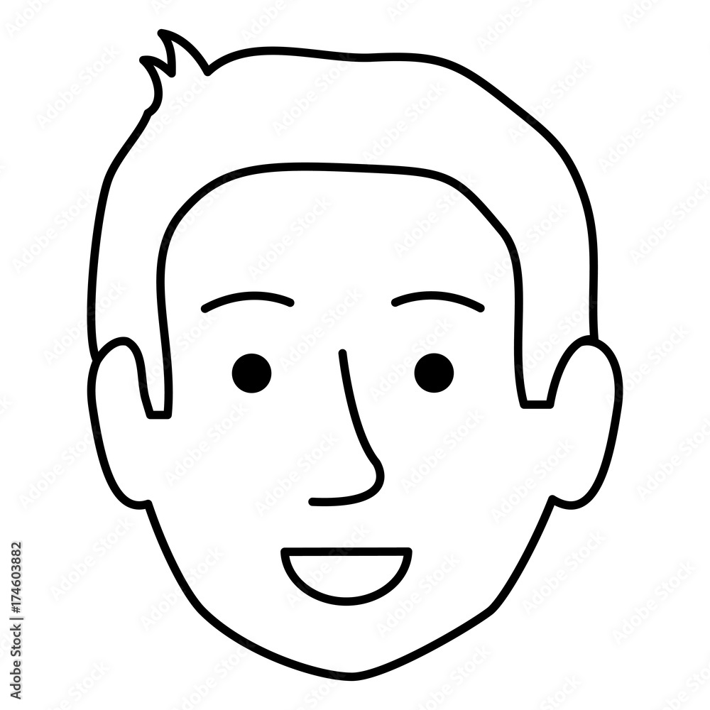 young man head avatar character young man head avatar character