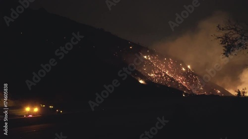 Hillside by Highway on Fire photo