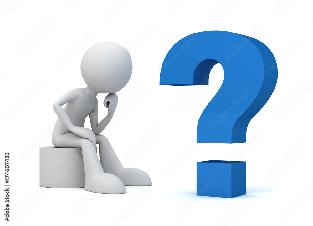 question mark and man concept 3d illustration question mark and man concept 3d illustration