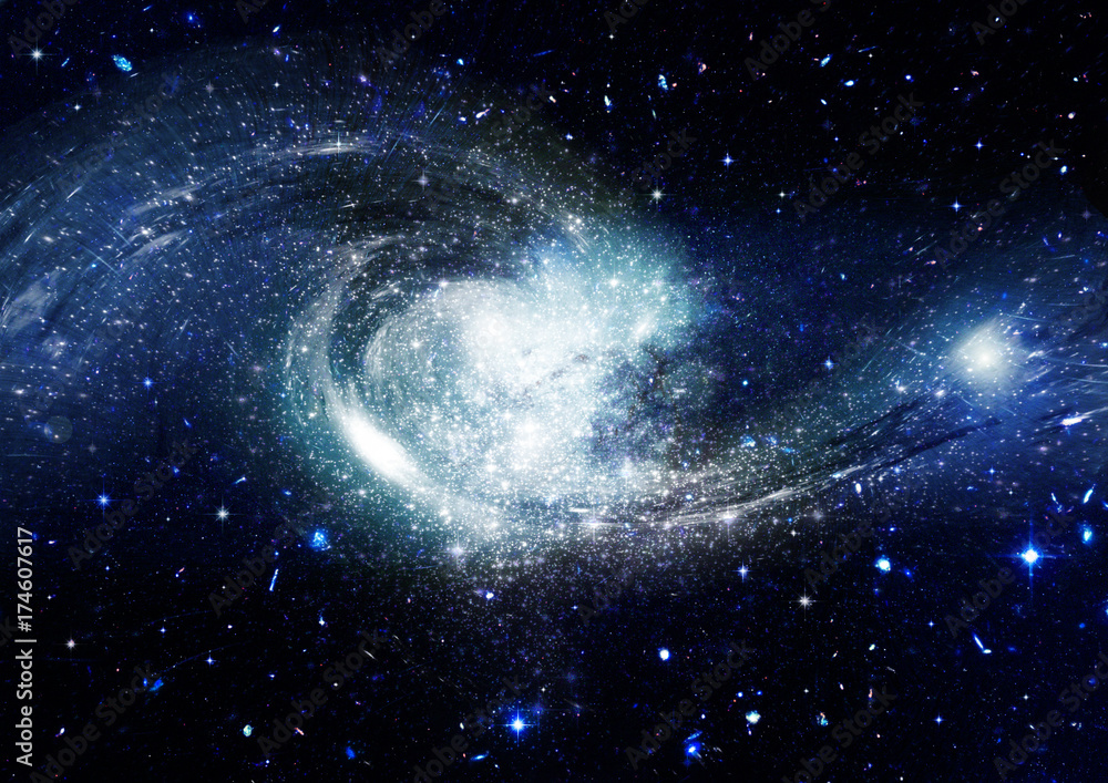 Fototapeta premium Stars, dust and gas nebula in a far galaxy