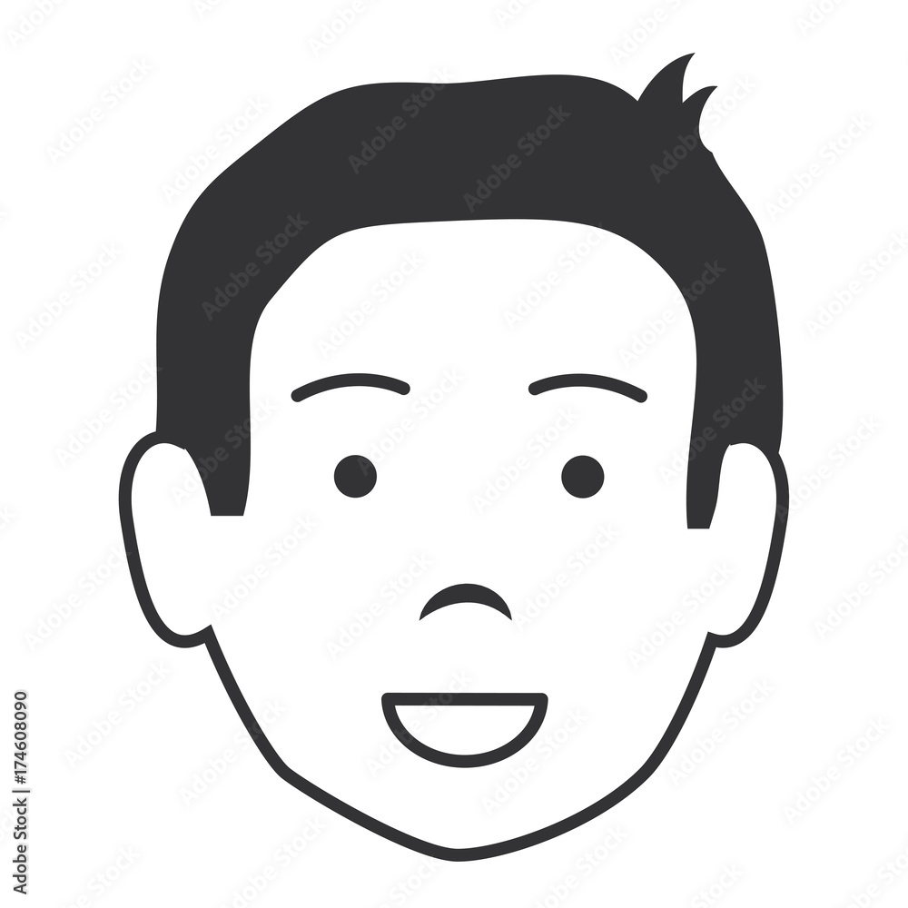 young man head avatar character young man head avatar character
